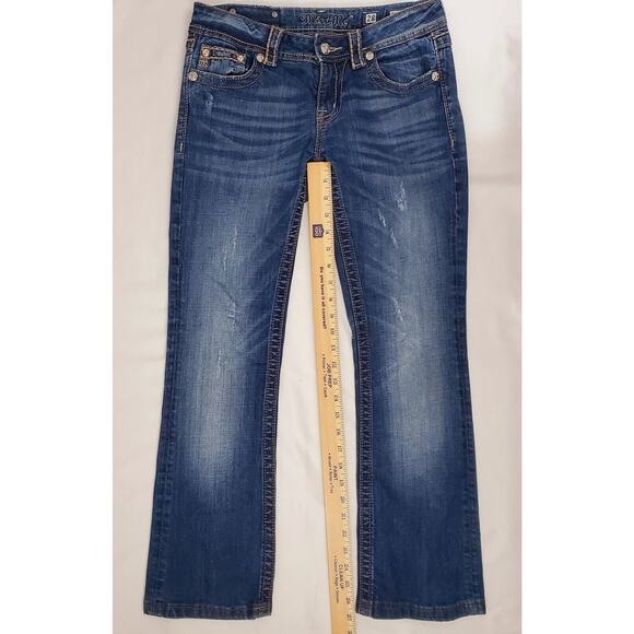 Miss Me Jeans Size 28x27 Rhinestone Cropped Ankle Capri Boot Cut Womens Pants - Picture 3 of 10